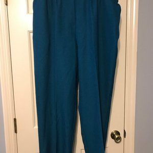 SOUTHERN LADY  WOMAN'S SIZE 18W BLUE/GREEN DRESS PANTS ELASTIC WAIST PLUS SIZE